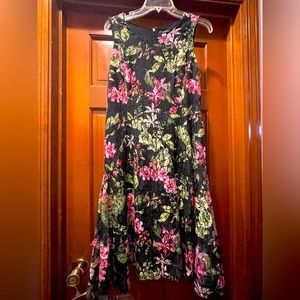 Tommy Hilfiger Black Lace Dress with Floral Pattern